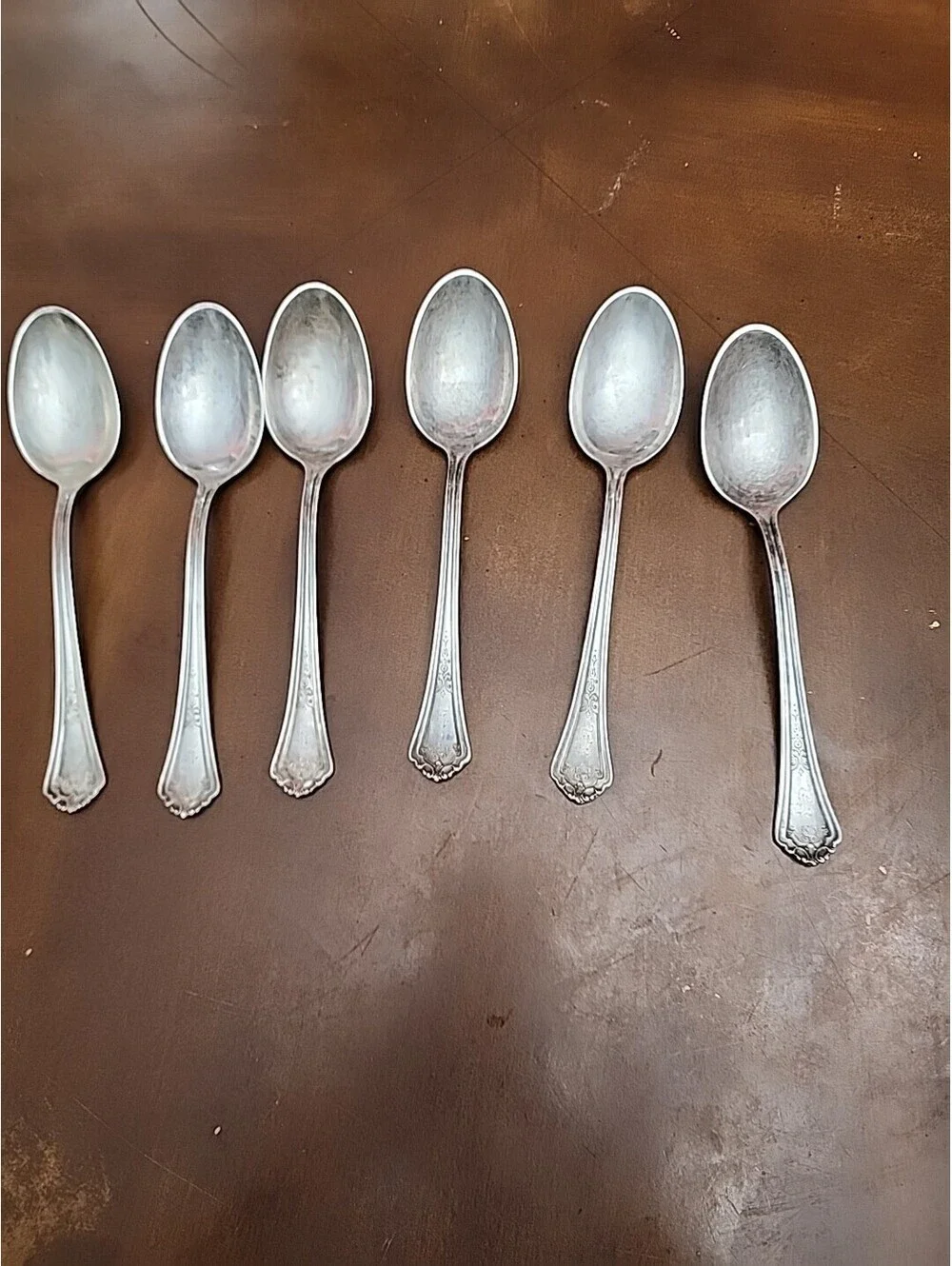 REED & BARTON Silverplate 6 Patterned Handles 8.25